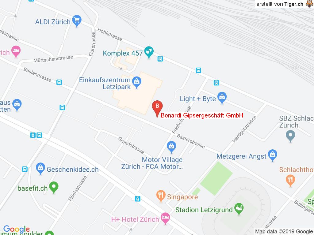 Standort Bonardi Gipsergeschäft GmbH in 8048 Zürich